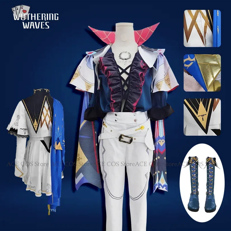 

Wuwa Brant Косплей Костюм Парик Обувь Wuthering Waves Аниме Игровая Одежда Мужская Униформа Хэллоуин Вечеринка Необычный Наряд b; 4.f'7;j,3'