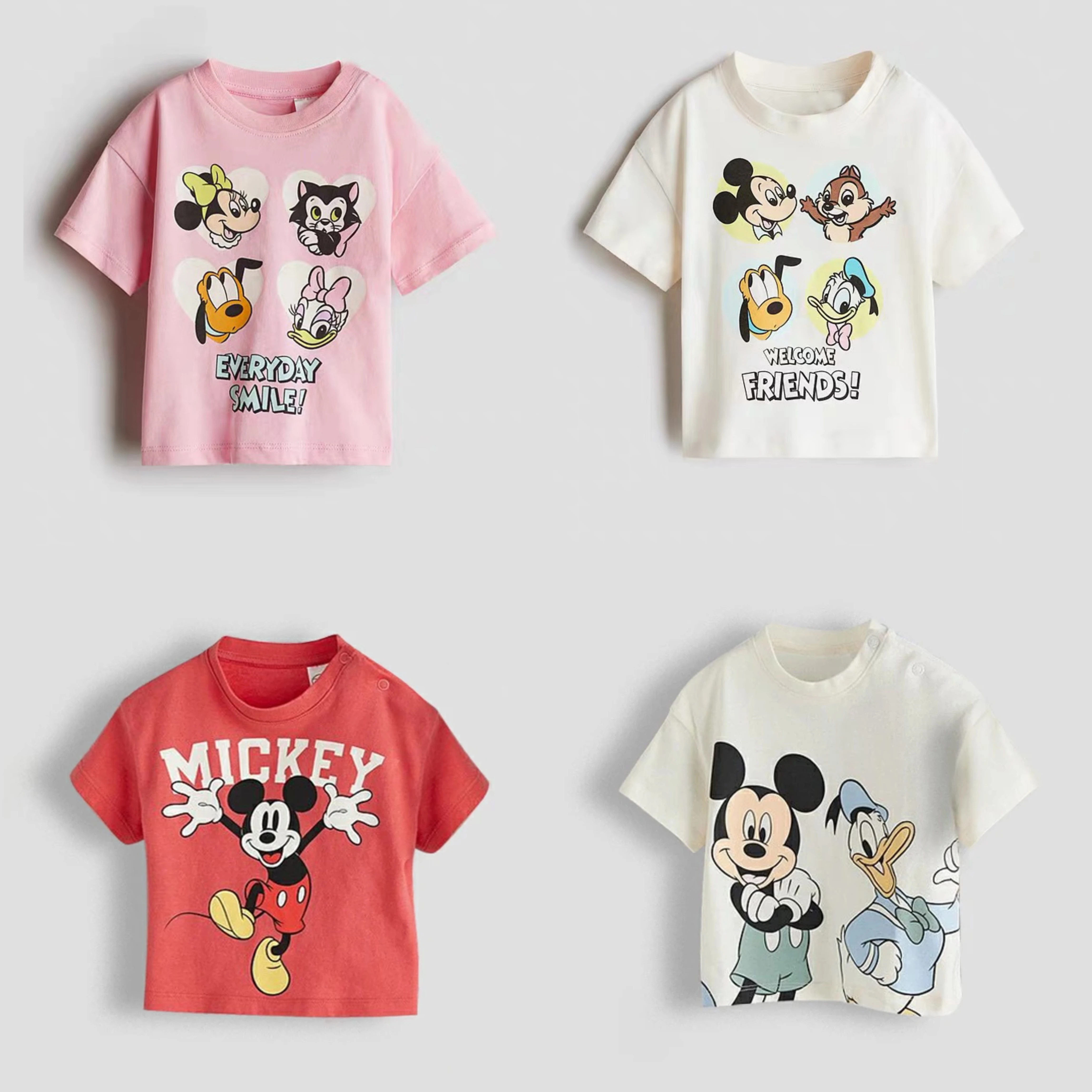 

Cartoon Tshirt Fashion Casual Tees 2025 Summer Clothing Girls Pink Round Neck Bottoming Shirt Thin Pure Cotton Clothes Kids Tops