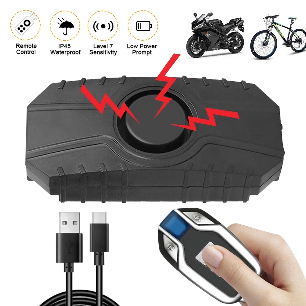 Wireless Anti-Theft Motorcycle Alarm Waterproof Bicycle Alarm Security Vibration Motion Sensor for Bike Electric Scooter