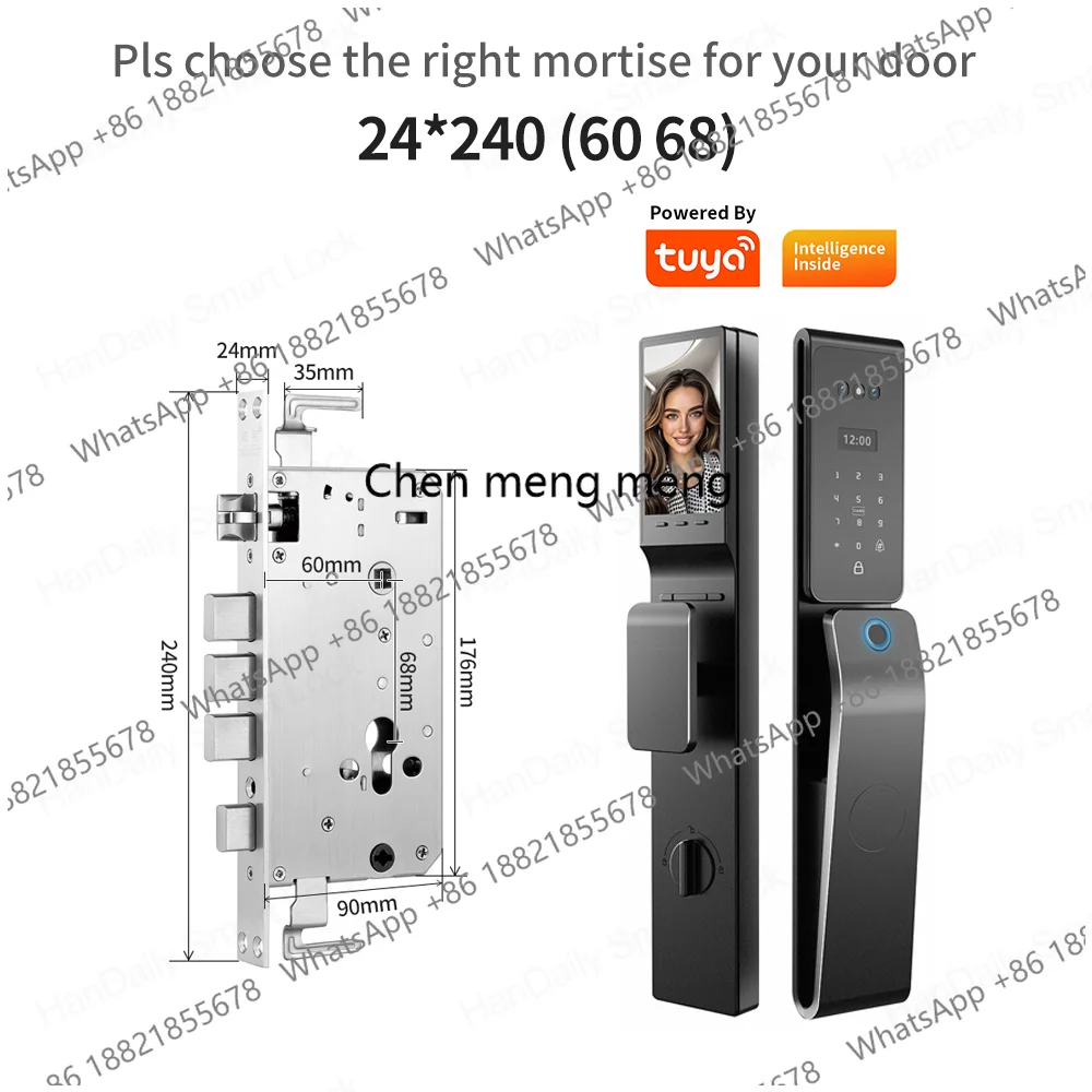 

HanDaily Waterproof 3D Face Recognition Smart Lock Fingerprint App Remote Control Video Intercom Muti-languages Door Lock