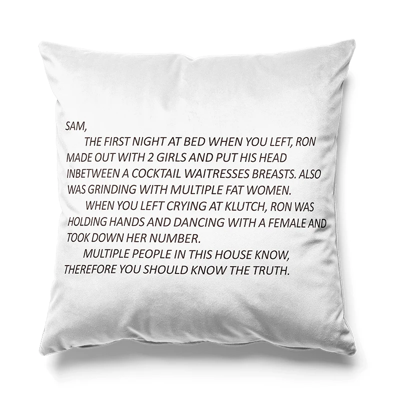 

Aertemisi Sam's Note Джерси Shore Anonymous Letter to Sammi Square Пледы Наволочки Чехлы Наволочки 45 см x 45 см