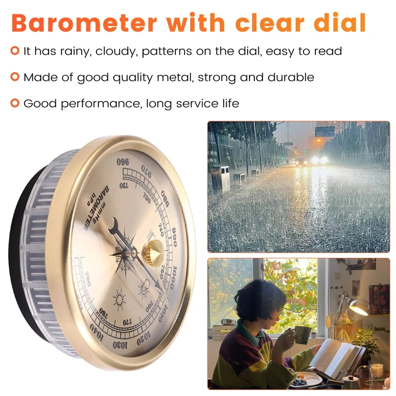 70Mm Atmospheric Home Barometer Weather Forecasting Instrument Aneroid Barometer Gas Pressure Gauge