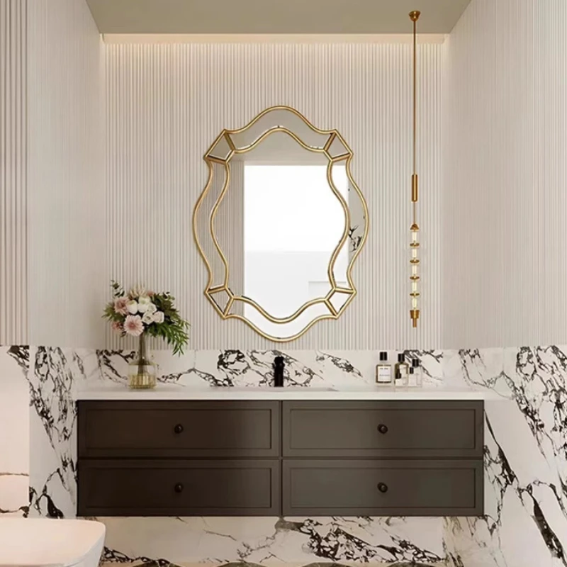 Luxury Irregular Mirror Dressing Table Decoration Nordic Living Room Bathroom Mirror Aesthetic Girls Espelhos Home Decorations