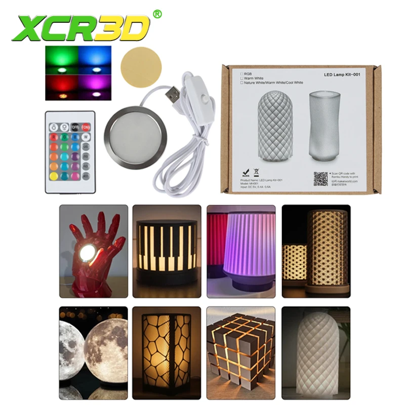 

Комплект светодиодных ламп для Bambu Lab 001, комплект регулируемых светильников, детали светодиодного освещения, фурнитура RGB/теплый свет без корпуса лампы 001, 3d-принтер