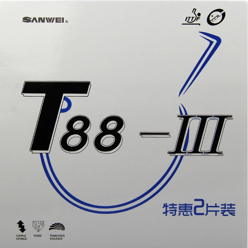 

SANWEI T88 III (T88-3) Table Tennis Rubber (Half-sticky, loop) with Sponge Pimples In SANWEI Ping Pong Rubber