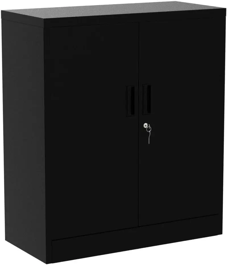 Metal Storage Cabinets with Shelves and Doors, Steel Locking Storage Cabinet for Home Office, Garage, Utility Room and Basement