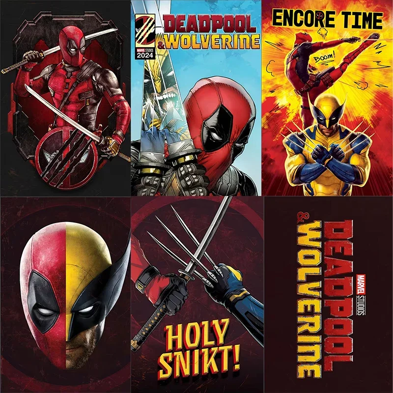 5D Marvel Diamond Painting Deadpool Wolverine Mosaic Diamond Embroidery DIY Superhero Sets Living Room Home Decoration Paintings