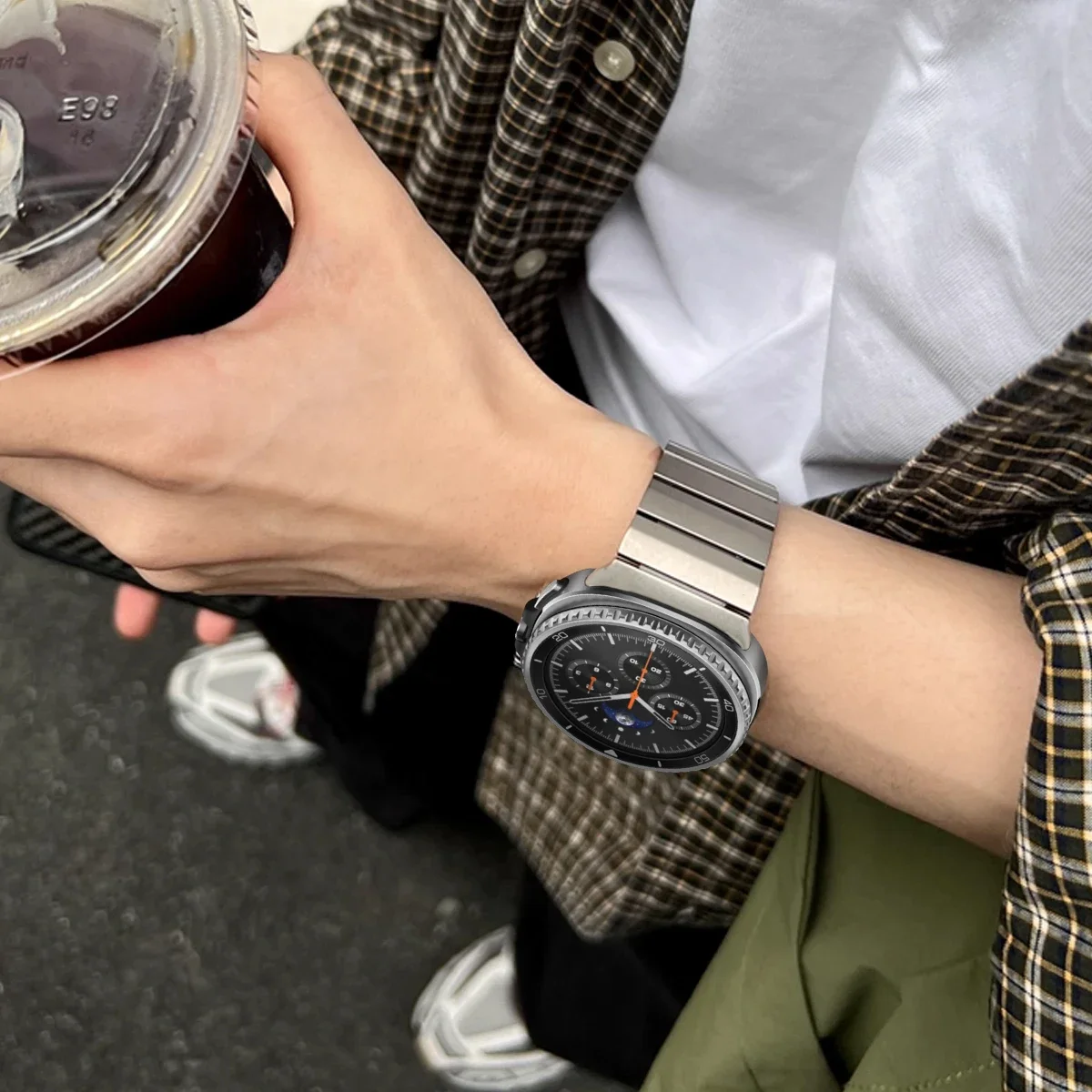 حزام تيتانيوم لساعة سامسونج جالاكسي الترا 2025 47 مللي متر سوار رجالي فاخر لساعة جالاكسي 8 40 مللي متر 44 مللي متر 8 كلاسيكي 46 مللي متر معصمه #1