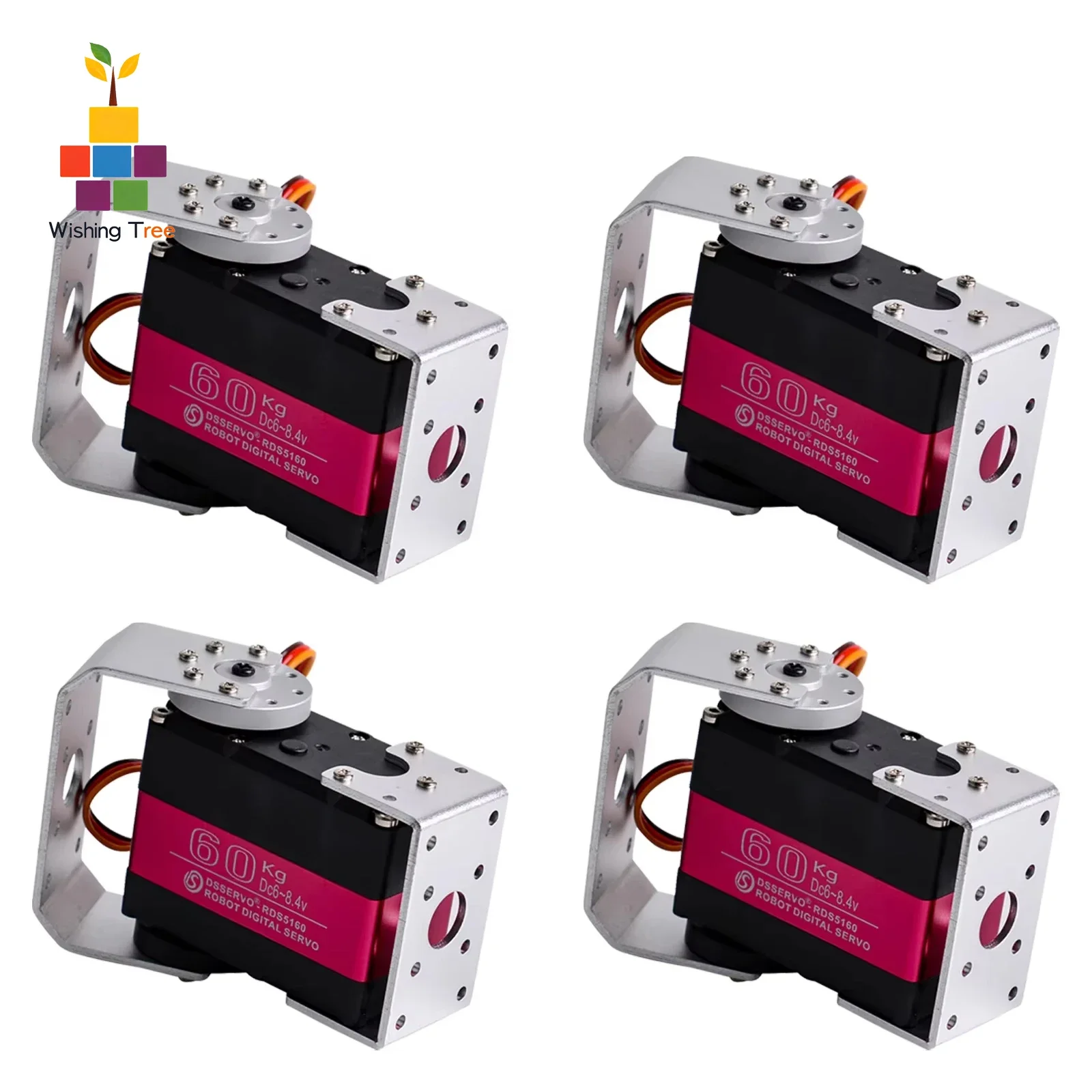 

RDS5160 SSG 60kg Digital Robot Servo 270° Metal Gear 7.4V with U Bracket for RC Models