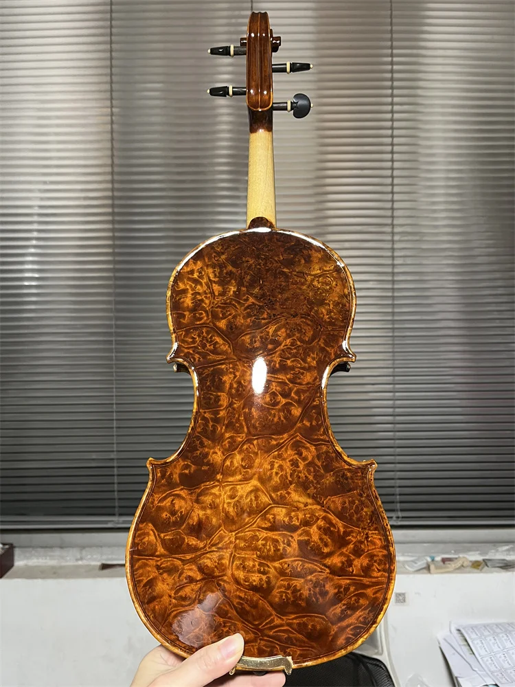 Actual Photo Beautiful Bird-eye Wood Full Size 4/4 Violin Hand Crafted Cкрипка 4/4 كمان  Fiddle Free Violin Case and Bow V400