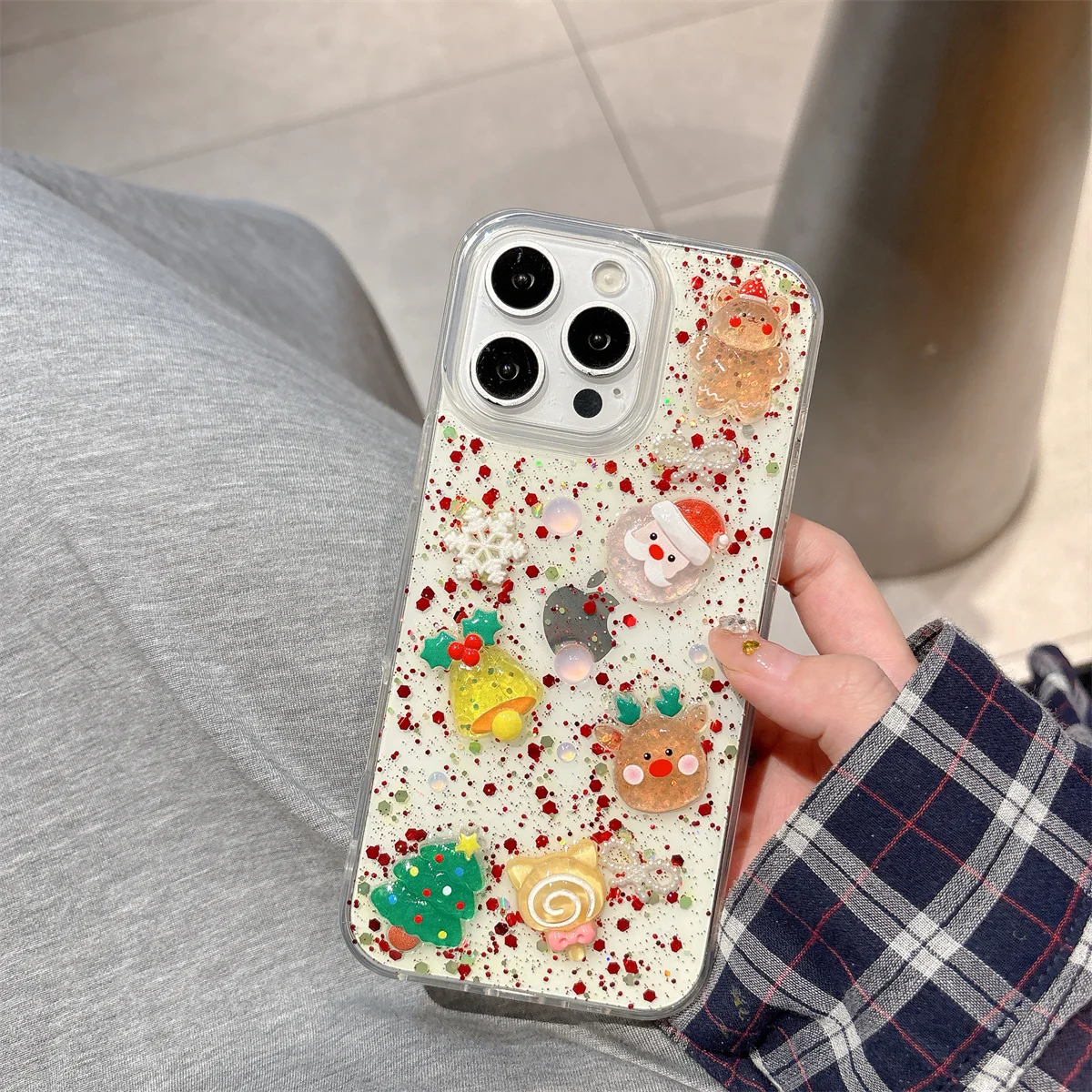 لطيف شفاء ثلاثية الأبعاد عيد الميلاد سعيد قطرة الغراء قضية الهاتف آيفون 17 16 15 14 13 12 11 برو ماكس زائد Y2K الكرتون الأحمر الإبداعية غطاء #6