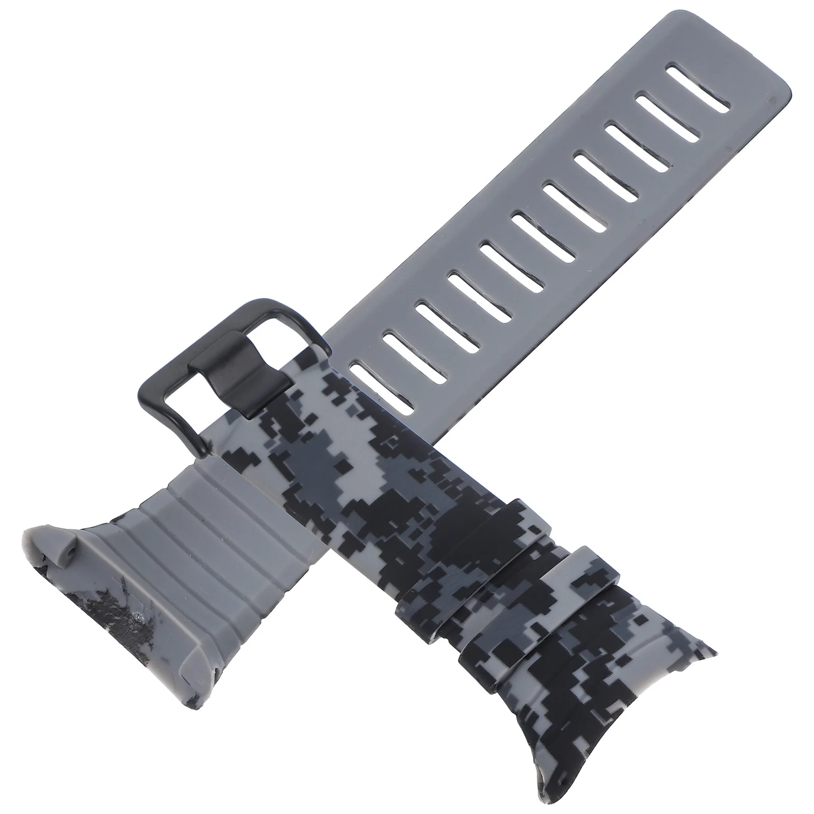 

1Pcs Gray Camouflage Watch Band Tpu Printed Replacement Strap Adjustable for Stylish Comfortable Fashion Accessory
