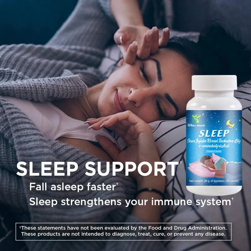 

60 Pills Aminobutyric Acid Tablets Help Improve Sleep Sleep Faster Longer Chewing Tablets Health Food