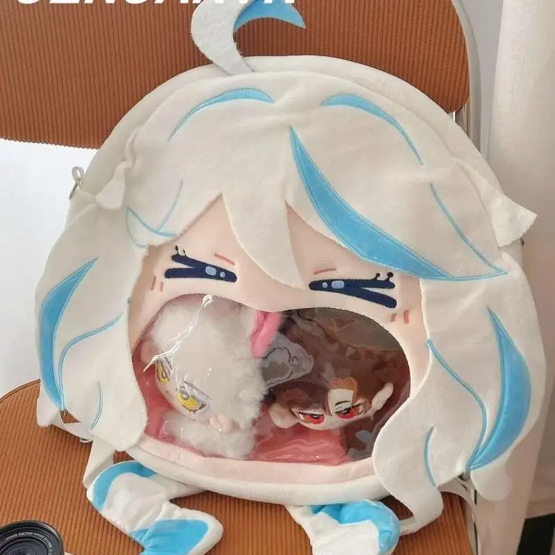 Mihoyo Genshin Impact Furina Pvc Plush Cute Itabag Layer Zipper Buckle Large Capacity Backpack Crossbody Bag Women Men Game Fans - Image 6