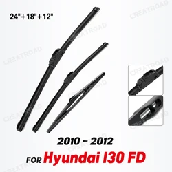 Wiper Front & Rear Wiper Blades Set Kit For Hyundai I30 FD 2010 - 2012 Windshield Windscreen Window Brushes 24