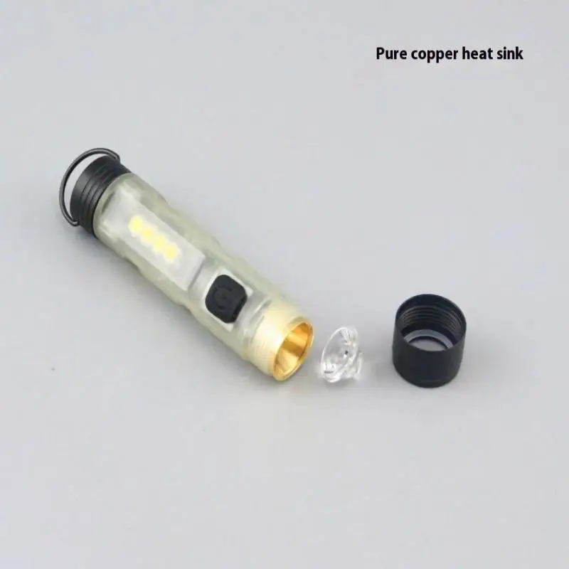 

LED flashlight keychain strong light charging electromagnetic suction mini hook camping tent light
