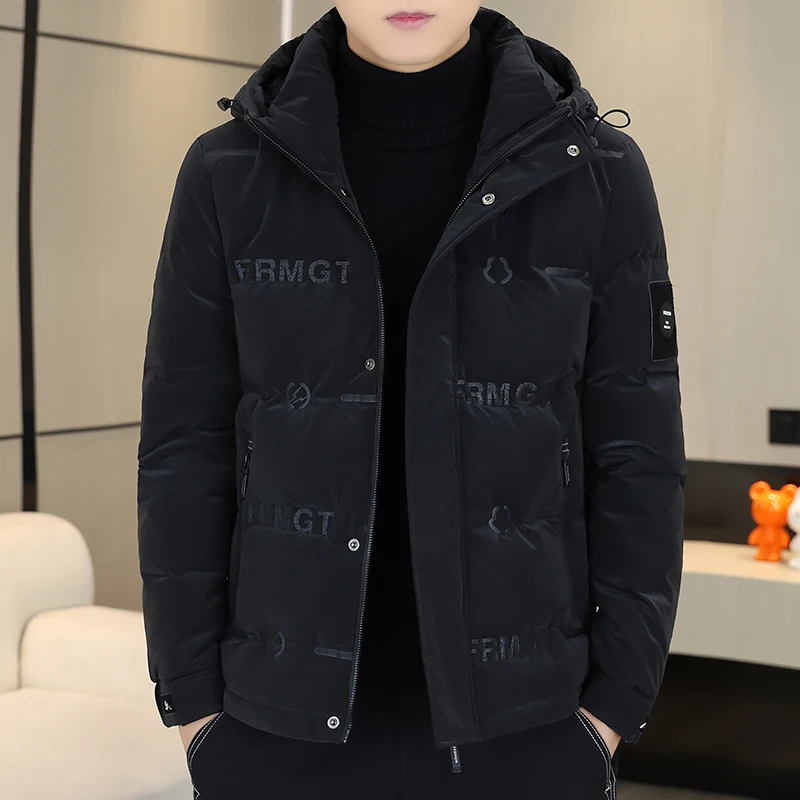 

Новая зимняя мужская легкая повседневная куртка-пуховик с капюшоном, теплая, модная, молодежная, из полиэфирного волокна