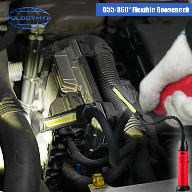 

VOLODYMYR перезаряжаемый рабочий фонарь, магнитный светодиод 800 лм с гибкой гибкой шеей, 3 режима, механик, лампа для рабочего стола, авторемонт