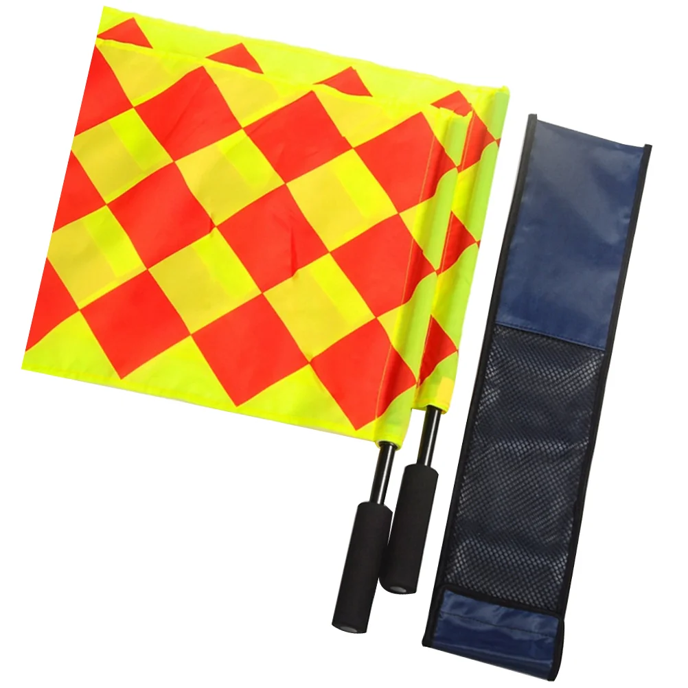 

2 Pcs Flag Hand Football Solid Waterproof Cloth Judge Game Supplies Small Suqre