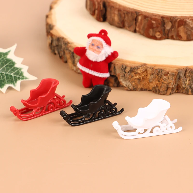 

Dollhouse Miniature Christmas Decorations Santa Claus Snow Car Model For DIY DollHouse Christmas Scene Decor Accessories