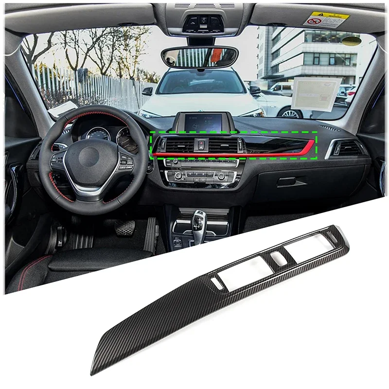 For BMW 1 2 Series F20 F21 F22 F23 2017-2019 ABS Carbon Fiber Car Center Control Air Outlet Large Panel Sticker Car Accessories