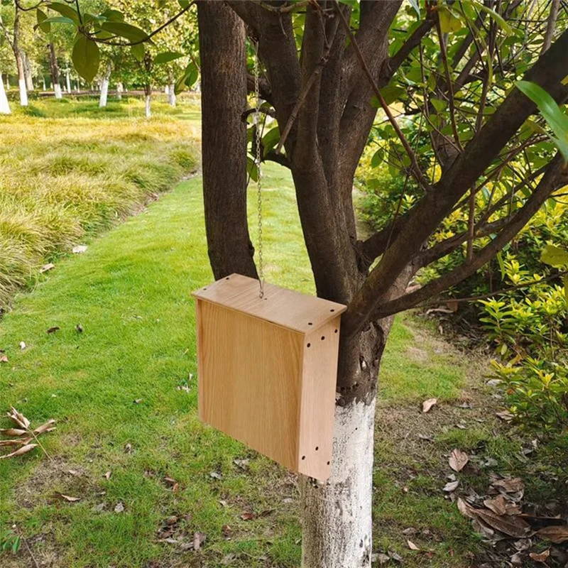 

ALIM-Outdoor Bat House Bat Habitat Box Wooden Decorative Bat Box Shelter Nest Garden Bat House