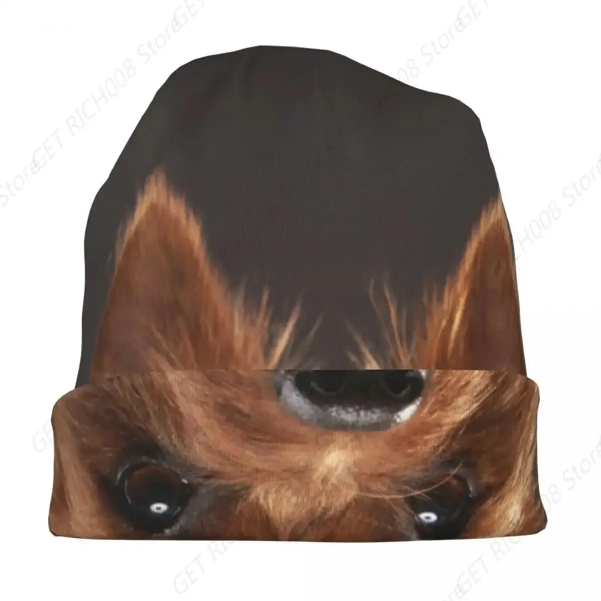 Feliz cão retrato boné curioso terrier australiano unisex ao ar livre crânios gorros chapéu primavera quente bonnet chapéu de malha