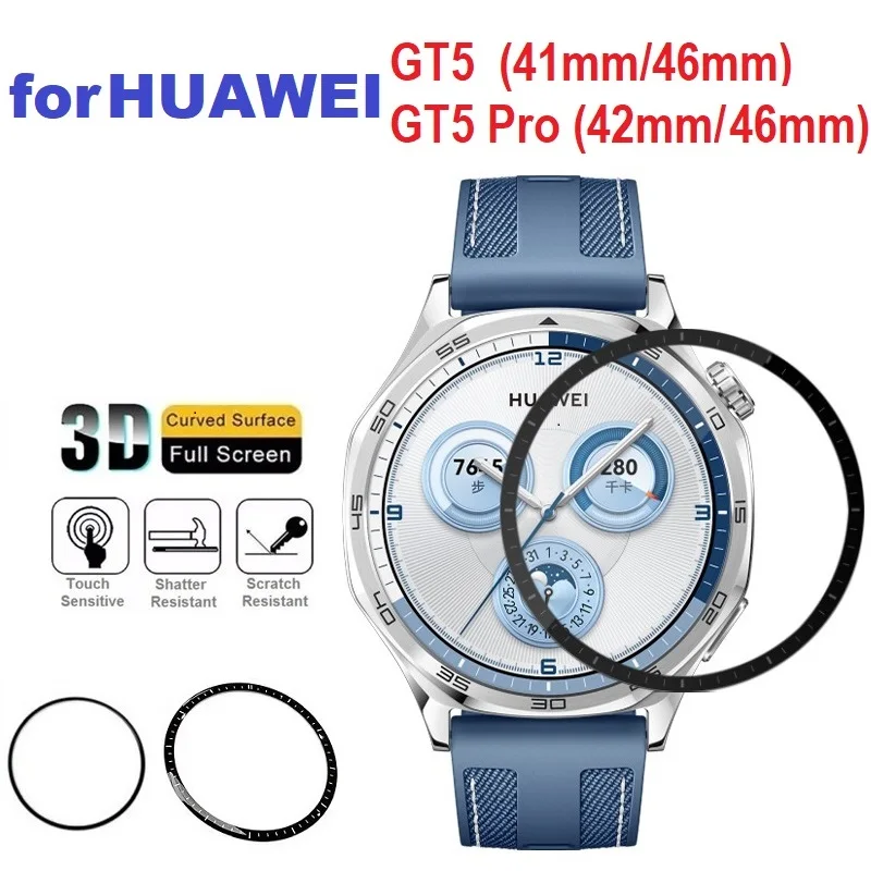 100 Buah Pelindung Layar Lembut 3D untuk Jam Tangan Huawei GT5 46Mm 41Mm/GT5 Pro 42Mm Jam Tangan Pintar Penutup Penuh Film Pelindung PMMA