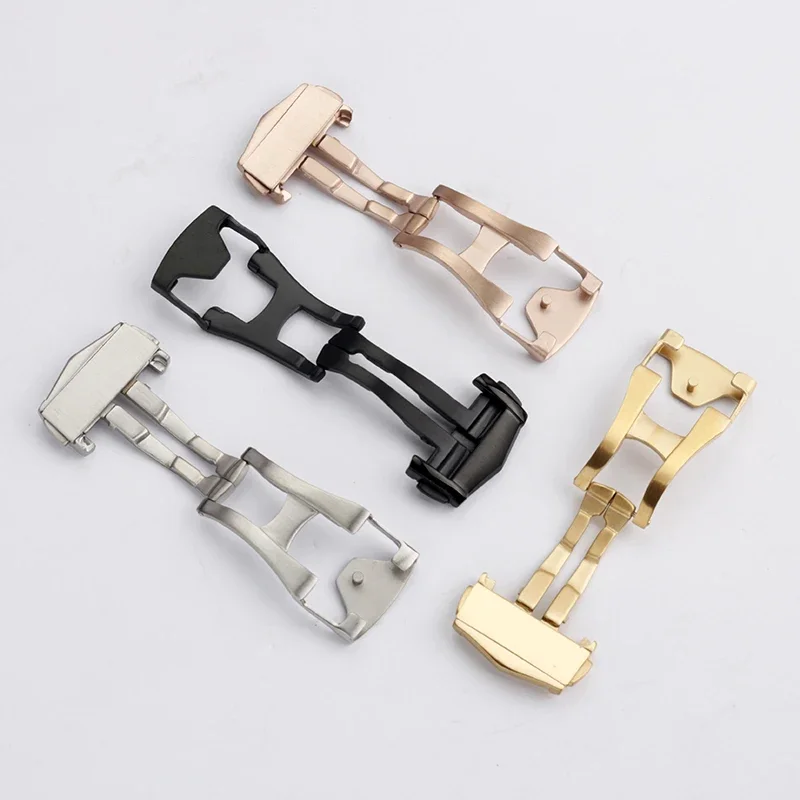 الفولاذ المقاوم للصدأ مشبك ساعة ل أوميغا نشر المشبك الجلود ساعة مطاطية الفرقة فراشة زر للطي مشبك 16 مللي متر 18 مللي متر 20 مللي متر #6