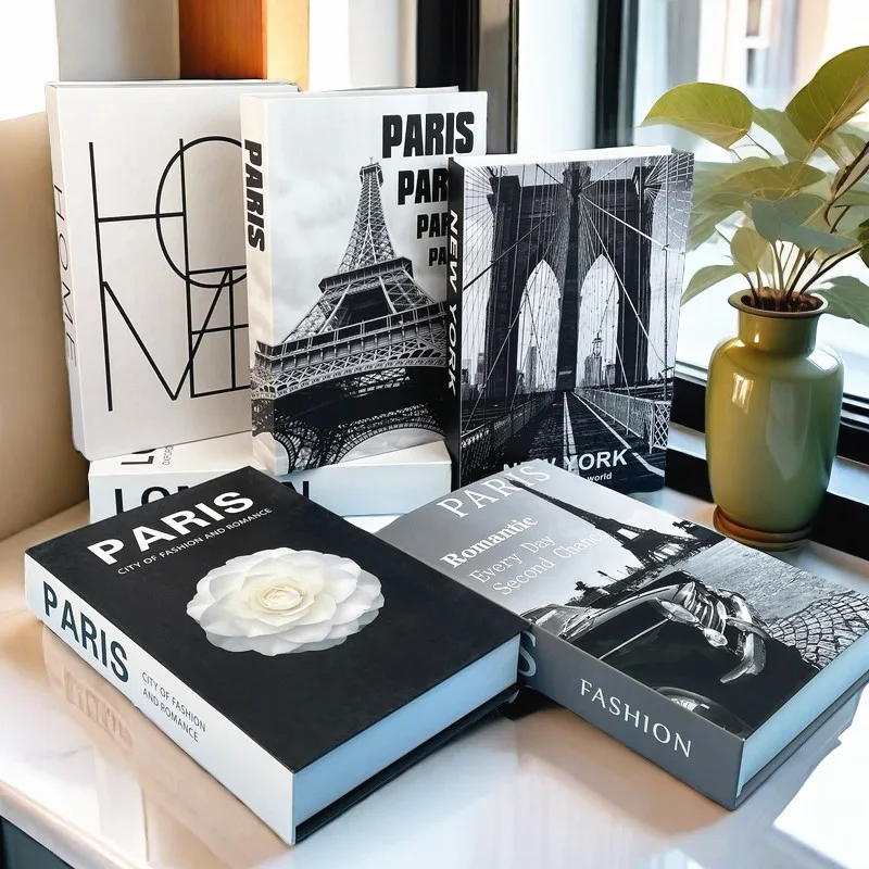 Urban Architecture Fake Book Storage Box Luxury Decorative Books Bedroom Coffee Table Livre Decoration Home Decor Paris New York