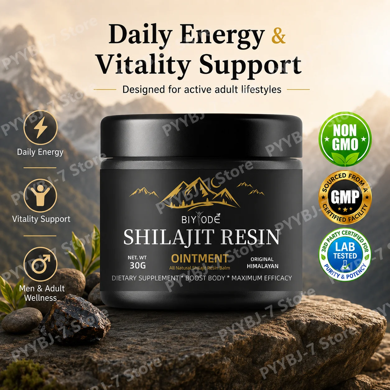 Shilajit Resin Pure - Shilajit Harsen 30g Dagelijks Welzijnssupplement 600mg