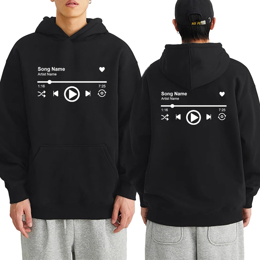 

Music Lover Gift Double Sided Print Sweatshirt Personalized Concert Autumn Winter Sweatshirt Men Women Fleece goth Hoodie Unisex