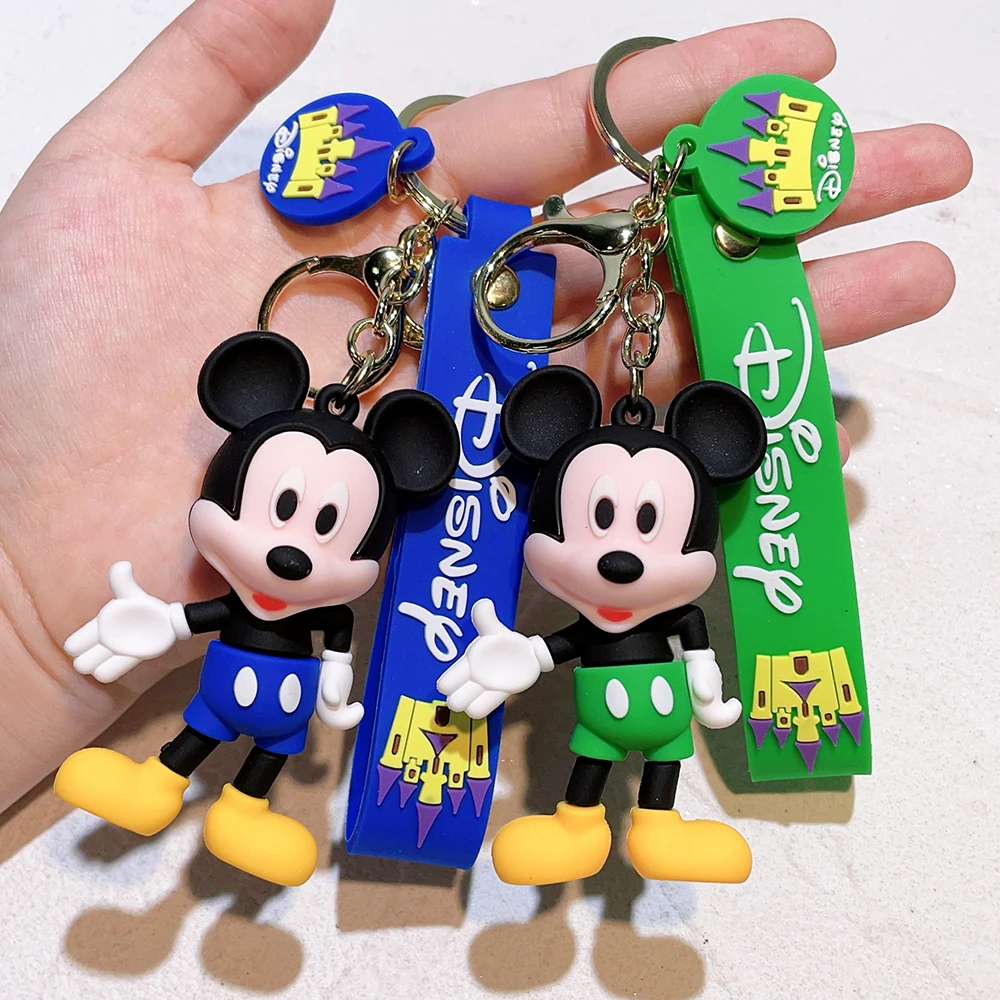 Disney Cartoon Anime Accessories Mickey Keychain Cute Minnie Keyring Student Bag Pendant Hanging Car Key Chain Couple Kids Gift