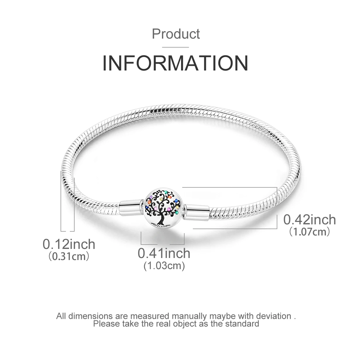 925 Sterling Silber Original Schlangenkette Herzverschluss Perlen-Sicherheitskette Armbänder Passend für Charms DIY Schmuck für Frauen – Detail 10