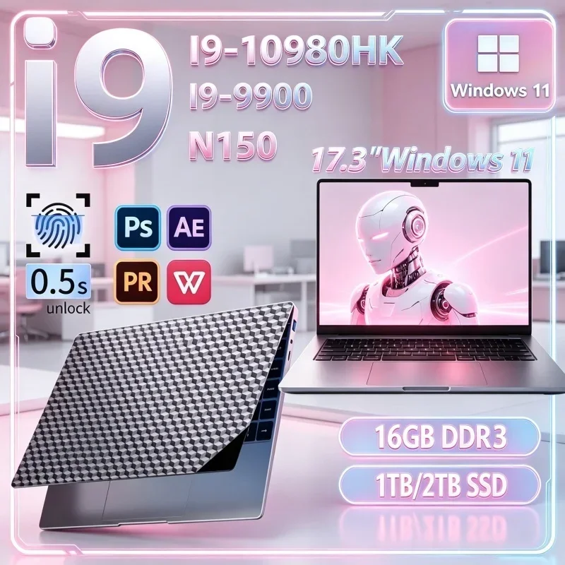 New Student‑Centric 17.3 Notebook Intel I9‑10980HK/I9‑9900/N150 16GB 32GB 2TB SSD Win11 FHD Gaming Study Notebook