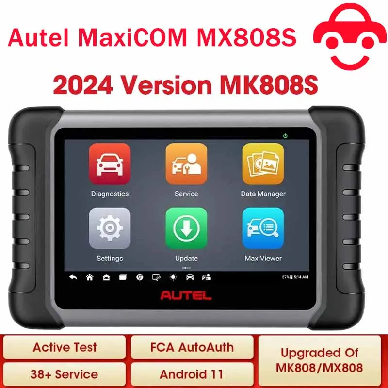 Autel MaxiCOM MK808 MK808S OBD2 Scanner Automotivo Car Diagnostic Tool OBD 2 Scanner Active Test Code Reader Key Coding Tool accurate manufacturer price urine test strip reader w 200b semi automatic urine analyzer