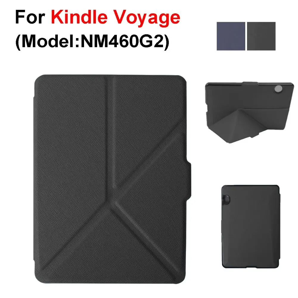 Auto Sleep/Wake 6 inch E-Reader Case Anti-fall Shockproof Folio Cover Leather Microfiber Lining Back Cover for Kindle Voyage