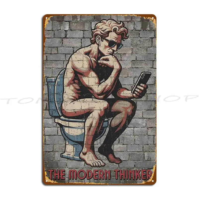 The Modern Thinker On The Throne Metal Sign Poster Wall Pub Cinema Plates Wall Decor Customize Tin Sign Poster