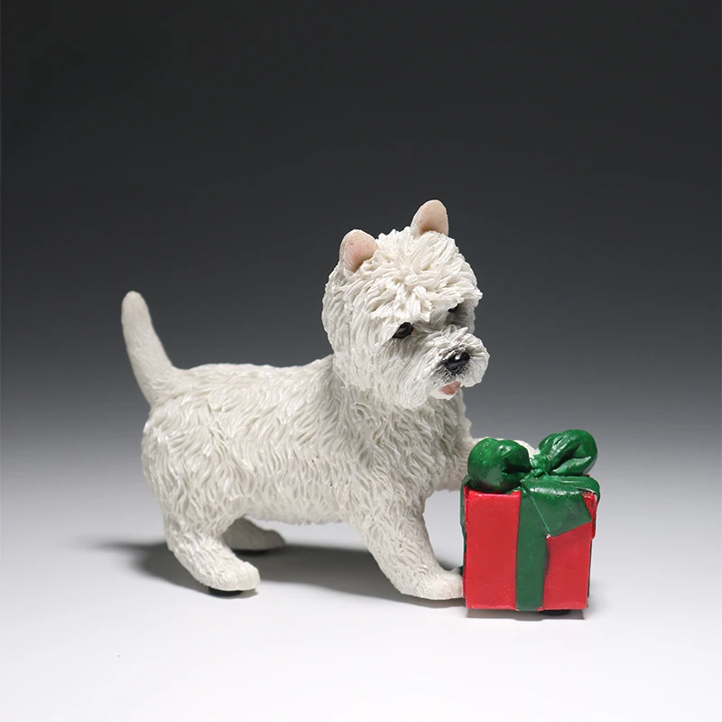 Cão West Highland White Terrier Figuras de ação, modelo de resina, artesanato, móveis para exibição, brinquedo do soldado, presente, escala 1:6