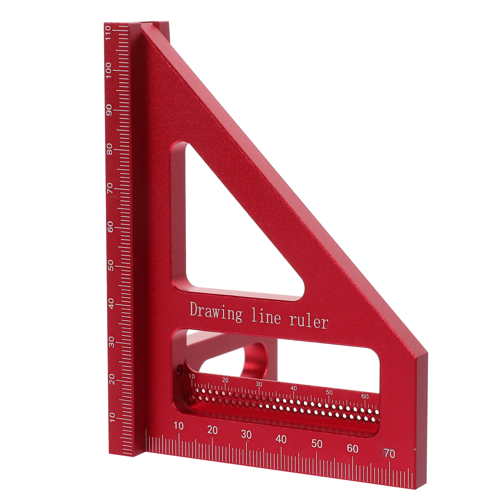 

Aluminum Ruler Square Tool for Woodworking Right Angle Triangle Drawing Measuring Instruments Red 12 Inch Precision Angle Tools