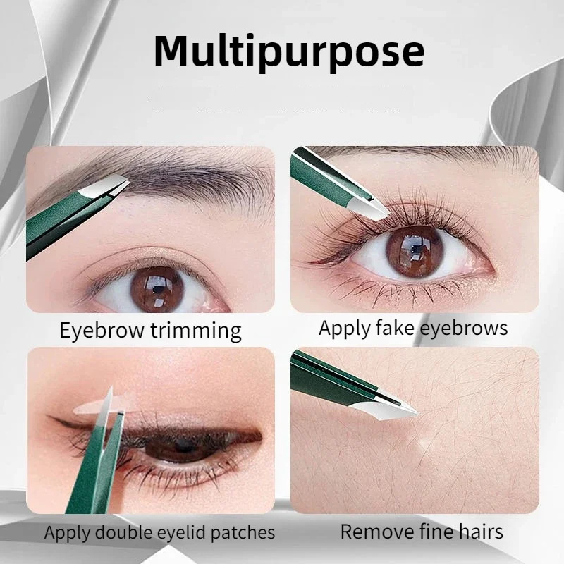 eyebrow Tweezer Stainless Steel Precision Tip Heavy Duty Solid Construction Effortless Squeeze Tool
