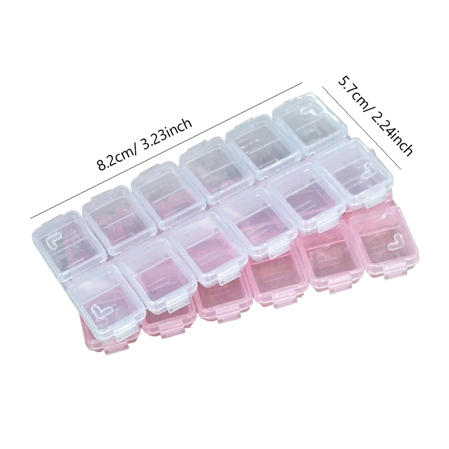 12 Compartments Plastic Rhinestone Organizer Container Case, Nail Art Tool Jewelry Storage Box, Beads Parts Containers view 6