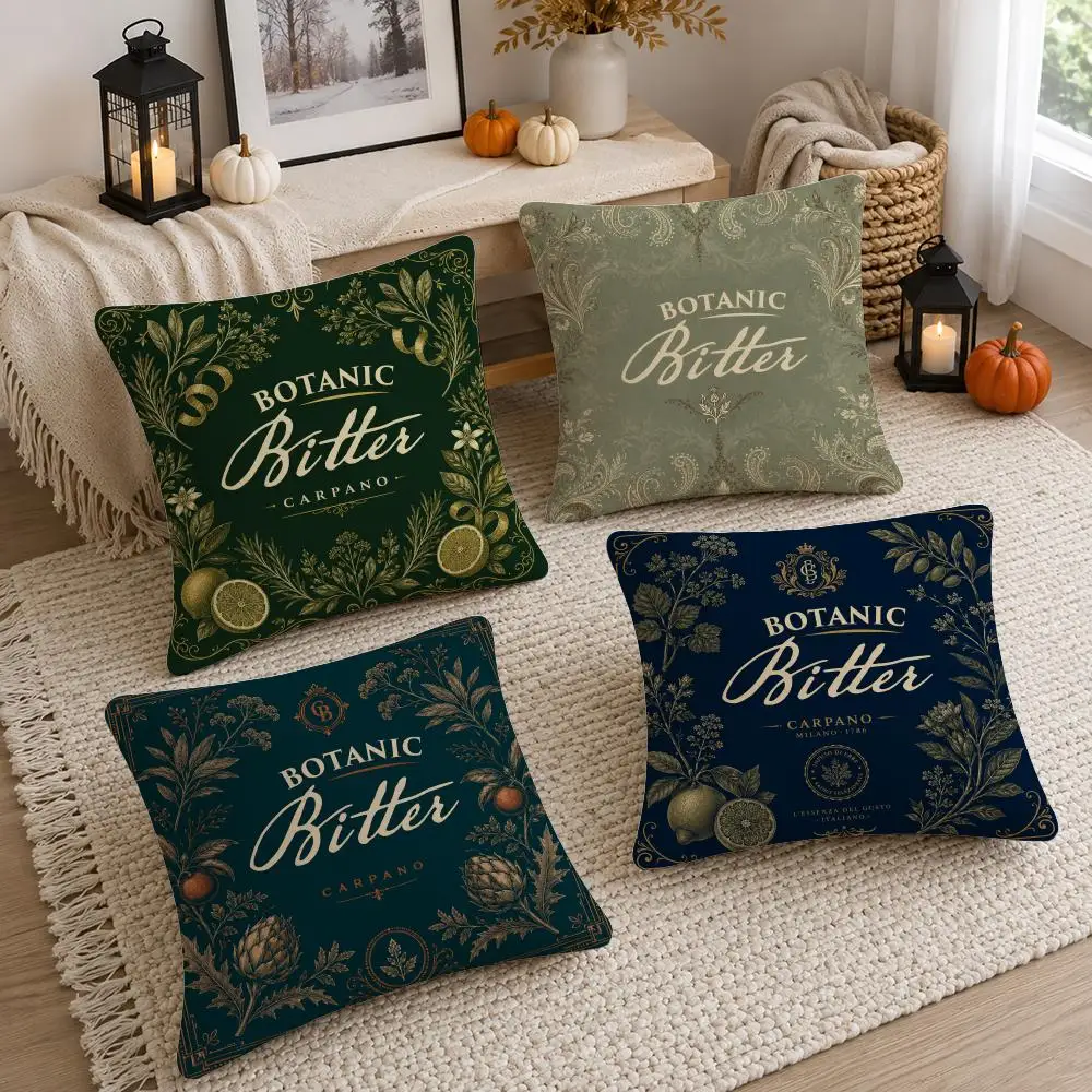 Beverage Brand Carpano Cushion Cover Soft Fluffy Short Plush  Pillow Case Home Decor