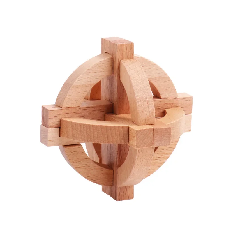 

Wooden Kongming Luban Lock,3D Brain Teaser Puzzle,Office Decompression Puzzle for Adult, Intelligence Gift for Kids (Ball))