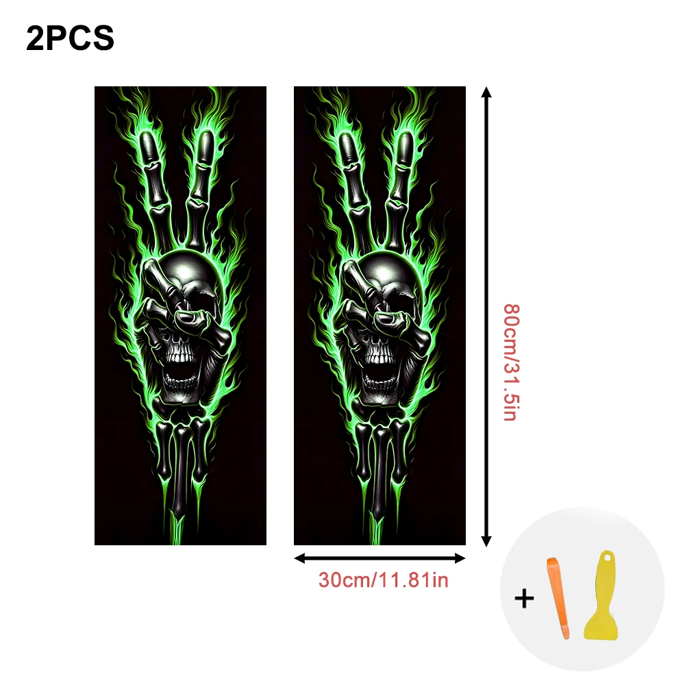 Two-Piece Set of Car Interior Stickers, Hand-Shaped Pattern, Elastic Fabric, Self-Adhesive, for Decorating Car A-Pillars.