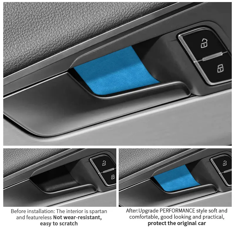 Made Of Alcantara For Audi A4L A5 S5 2017 Door Bowl Scratch-proof Decorative Trim Sticker Modification Accessory Car Decoration
