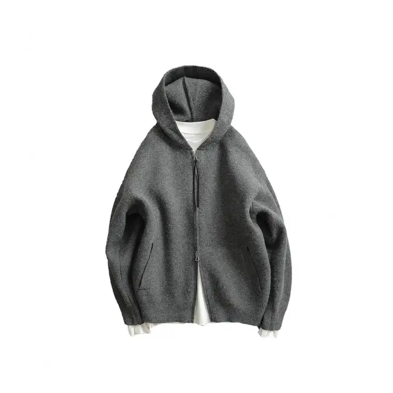 mat Cleanfit Winter Hooded Open Cardigan Sweater Design Men's Korean Sle Slim Fit Breathable Skin-friendly Casual Kn...