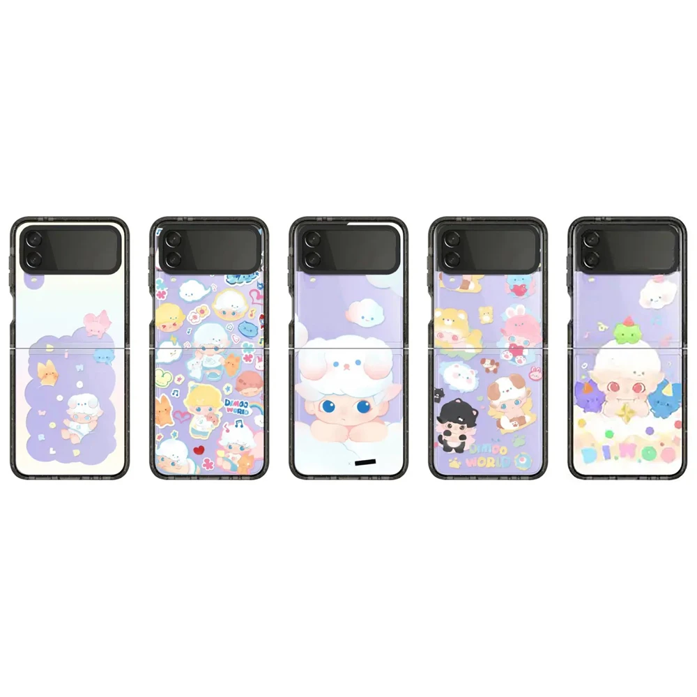 

Cartoon Doll Cloud Phone Case for Samsung Galaxy Z Flip 6 5 4 3 Back Cover for ZFlip 6 Protective Hard Case Shell