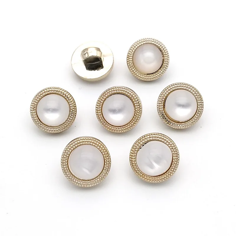 10 Pieces Fashionable Shank Buttons 18mm Beautiful Plastic Plating Gold Color Shank Buttons Woman Garment Accessories