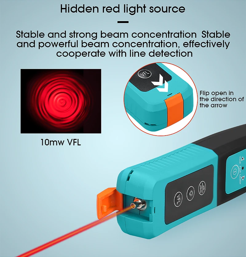 New Design Optical Fiber Identifier KFI-40 Fiber Detector with 10mw VFL Function, LED Backlight Display
